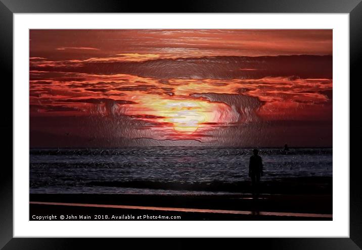 As the Sun goes down Framed Mounted Print by John Wain