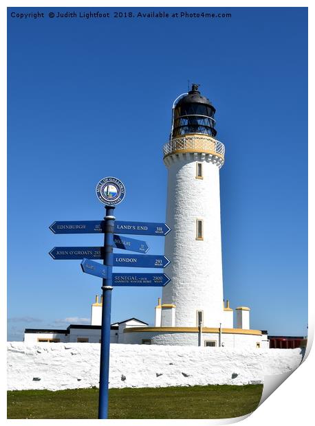 MULL OF GALLOWAY LIGHTHOUSE Print by Judith Lightfoot