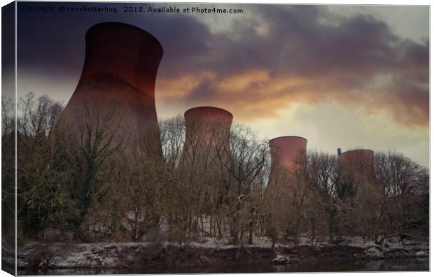 Sunset At Ironbridge Power Station Canvas Print by rawshutterbug 