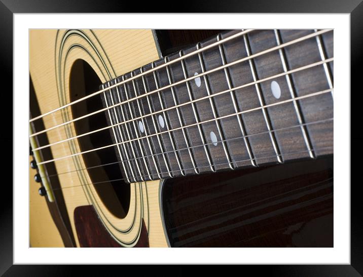 acoustic guitar Framed Mounted Print by Andrew Pelvin
