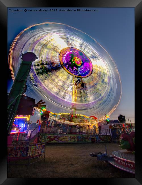Spin at Newcastle Hoppings Framed Print by andrew blakey