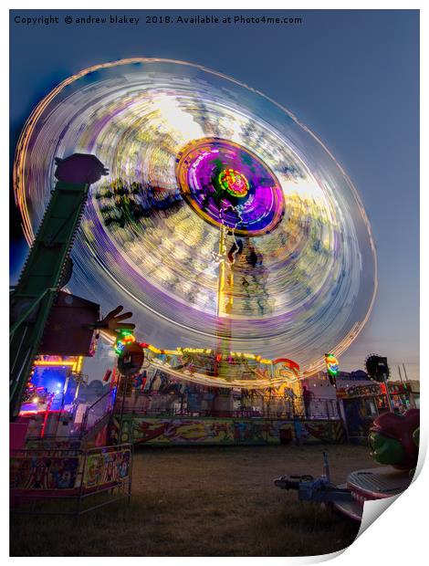 Spin at Newcastle Hoppings Print by andrew blakey