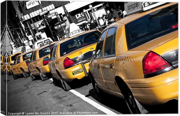Taxi Stand New York Canvas Print by James Mc Quarrie