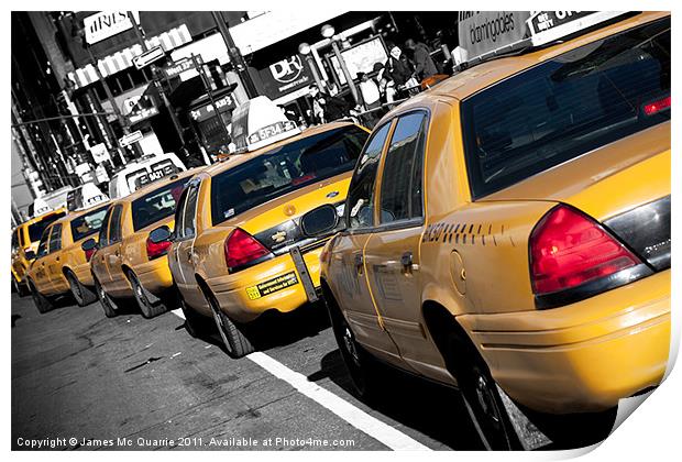 Taxi Stand New York Print by James Mc Quarrie