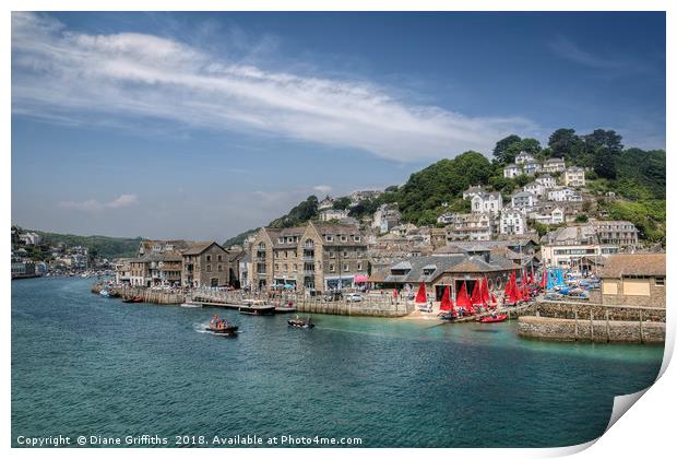 East Looe, Cornwall Print by Diane Griffiths