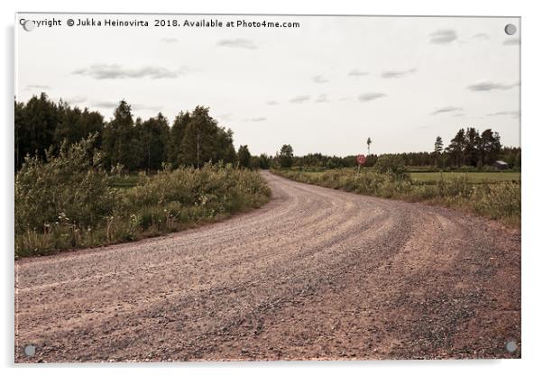 Gravel Road To The Woods Acrylic by Jukka Heinovirta