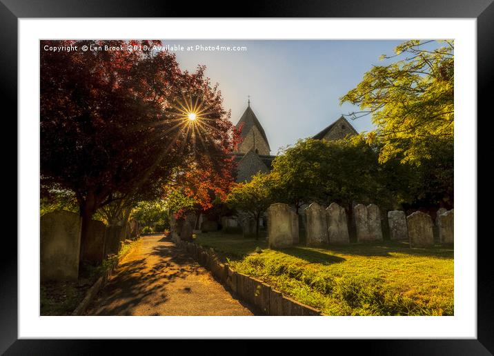 St. Mary's Church, Sompting Framed Mounted Print by Len Brook