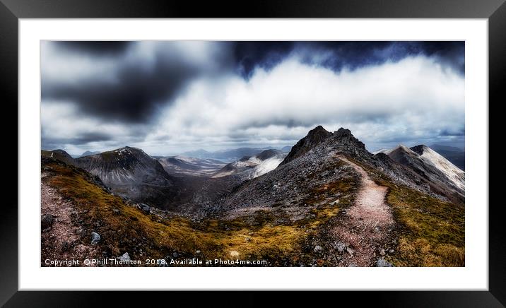 The summit of Spidean Coire nan Clach Framed Mounted Print by Phill Thornton