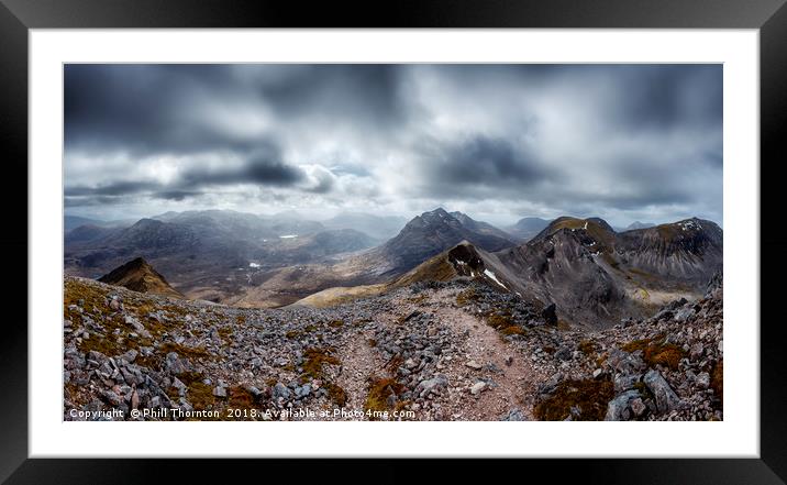 View from the top of Spidean Coire nan Clach Framed Mounted Print by Phill Thornton
