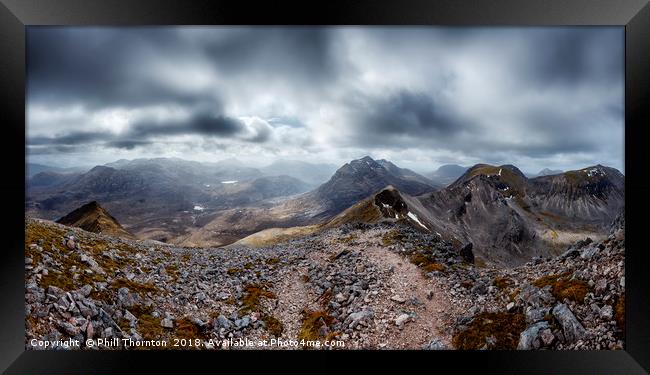 View from the top of Spidean Coire nan Clach Framed Print by Phill Thornton