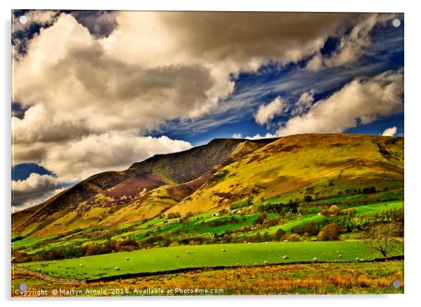 Lake District Fells and Blencathra Acrylic by Martyn Arnold
