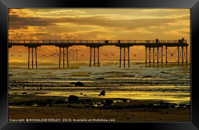 "Saltburn Sunset 2" Framed Print by ROS RIDLEY