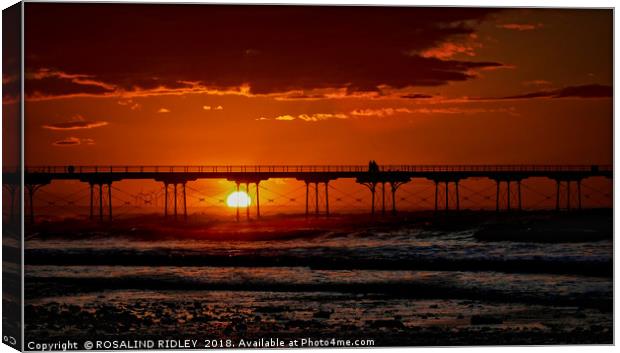 "Romantic Solstice  Sunset at Saltburn" Canvas Print by ROS RIDLEY