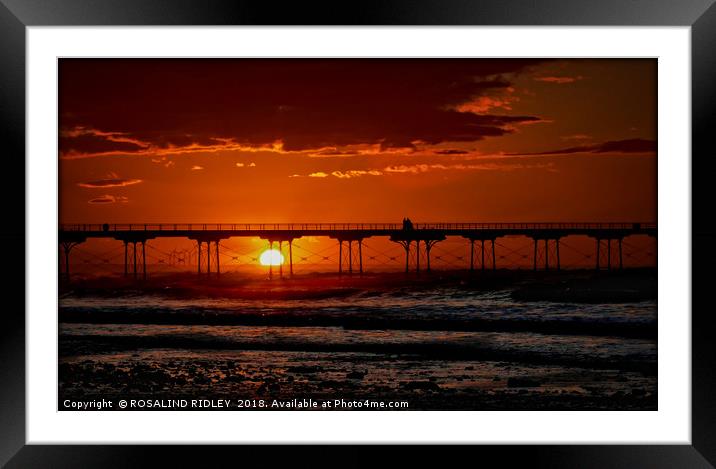 "Romantic Solstice  Sunset at Saltburn" Framed Mounted Print by ROS RIDLEY