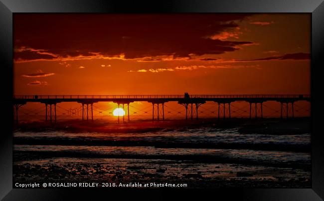 "Romantic Solstice  Sunset at Saltburn" Framed Print by ROS RIDLEY