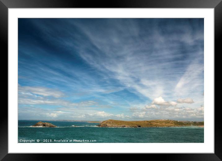 East Pentire Headland Framed Mounted Print by Diane Griffiths