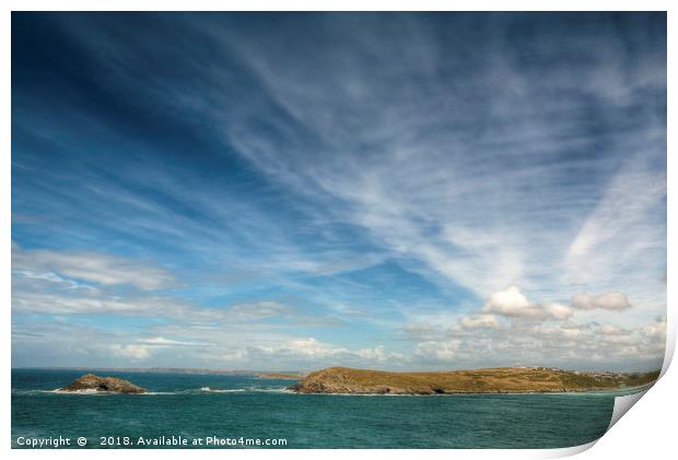 East Pentire Headland Print by Diane Griffiths