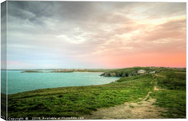 View over Newquay from Pentire Canvas Print by Diane Griffiths