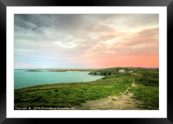 View over Newquay from Pentire Framed Mounted Print by Diane Griffiths