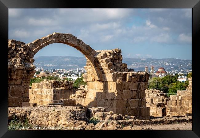 Ancient ruins of Kato Paphos Framed Print by Claire Turner