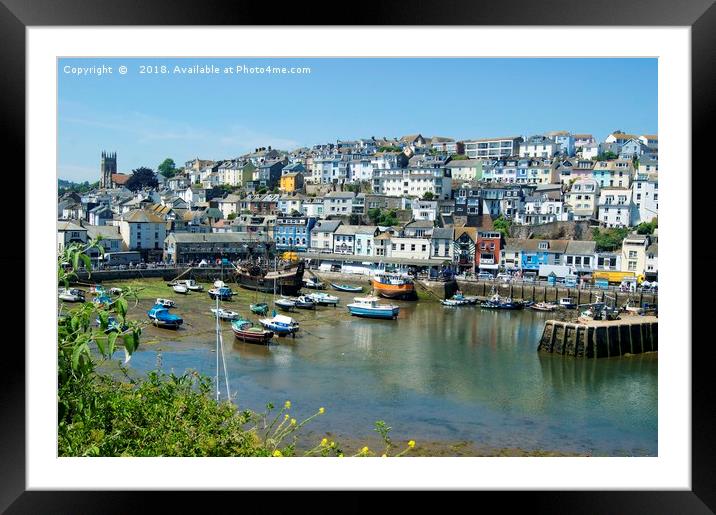 Brixham Harbour Framed Mounted Print by David Birchall