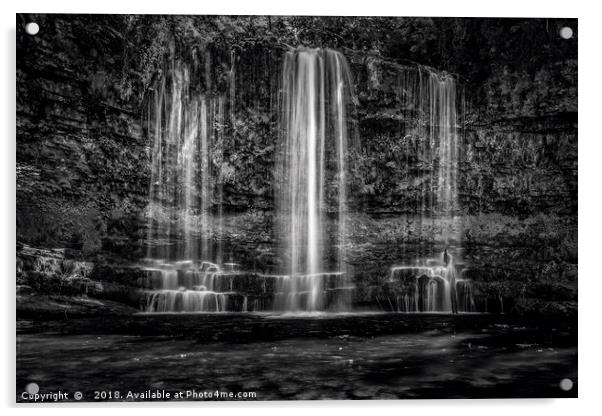 Sgwd yr Eira Waterfall BreconBeacons  Acrylic by Kevin Clelland