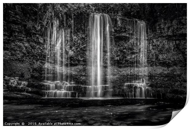 Sgwd yr Eira Waterfall BreconBeacons  Print by Kevin Clelland