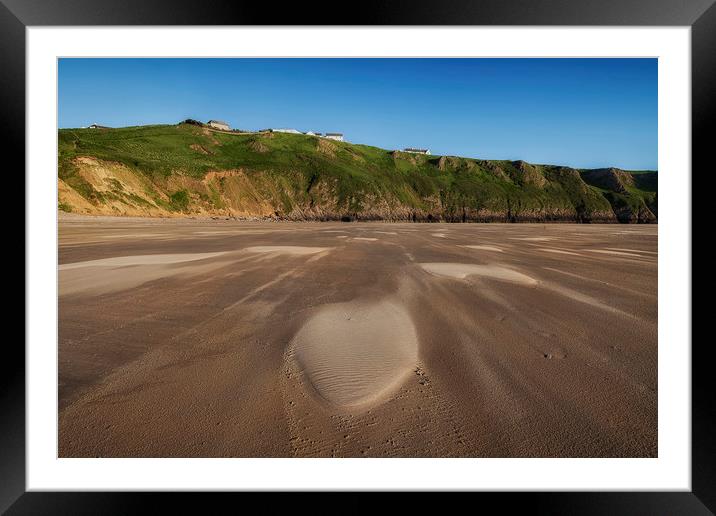 Windswept Rhossili Bay Framed Mounted Print by Leighton Collins