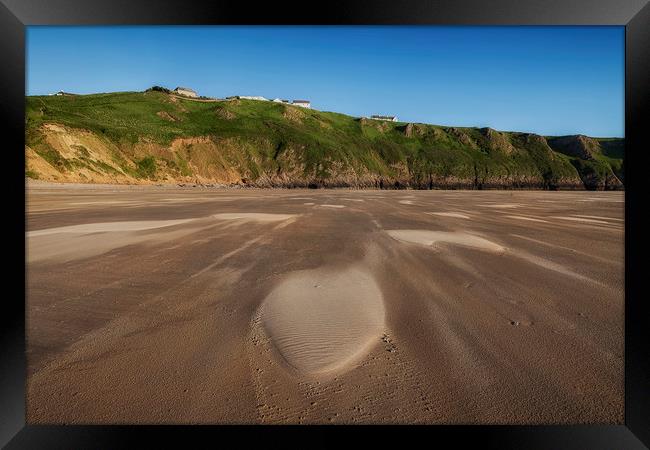 Windswept Rhossili Bay Framed Print by Leighton Collins