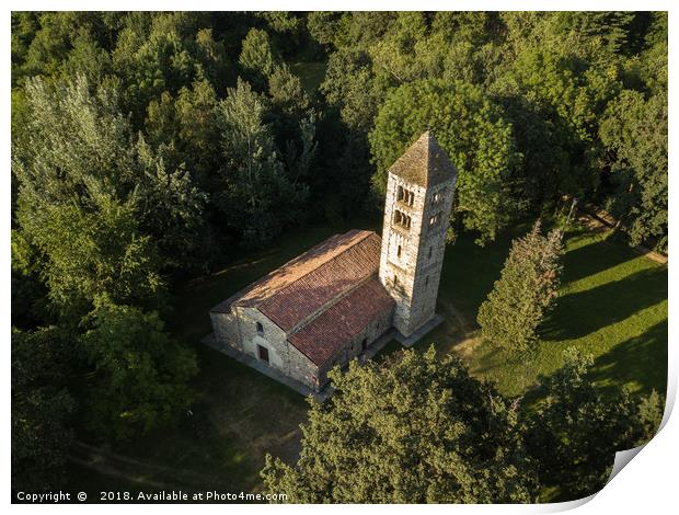 A Romanic Church in the woods Print by Fabrizio Malisan
