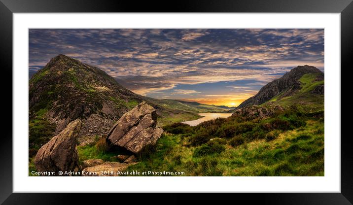Welsh Mountains Snowdonia Framed Mounted Print by Adrian Evans