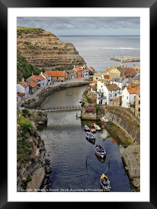 Staithes fishing village, Yorkshire Coast Framed Mounted Print by Martyn Arnold