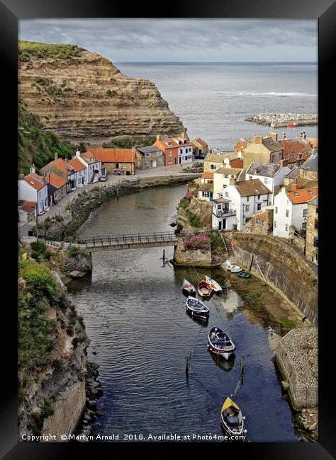 Staithes fishing village, Yorkshire Coast Framed Print by Martyn Arnold