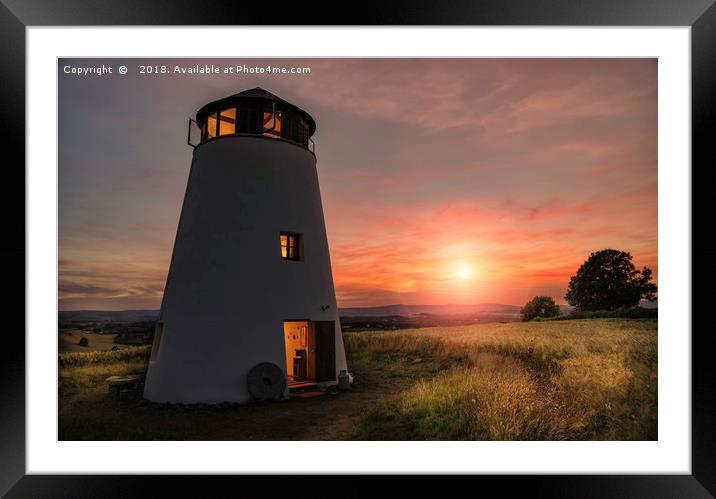 Long Barrow Windmill Framed Mounted Print by K7 Photography