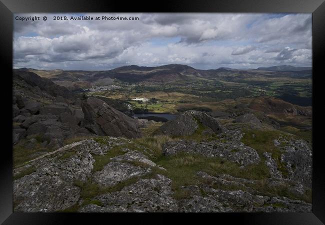 View From The Reservoir Llyn Stwlan  Framed Print by rawshutterbug 