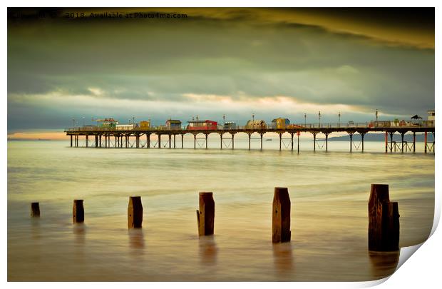 Teignmouth Pier At dawn. Print by Tracey Yeo