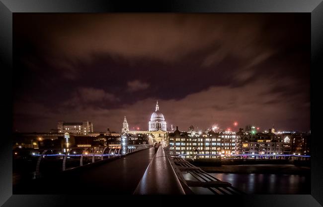 St Paul's Cathedral from Millennium Bridge Framed Print by Mike Lanning