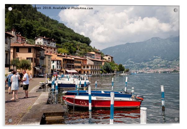 Italian Lakeside Village (2) Acrylic by Jim Jones