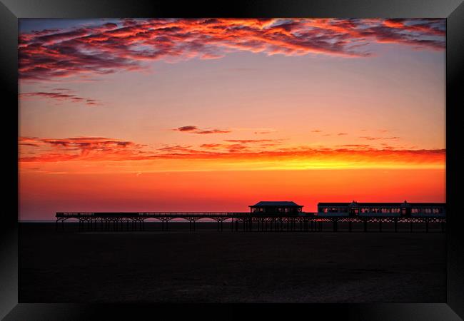 St Annes Sunset Framed Print by David McCulloch