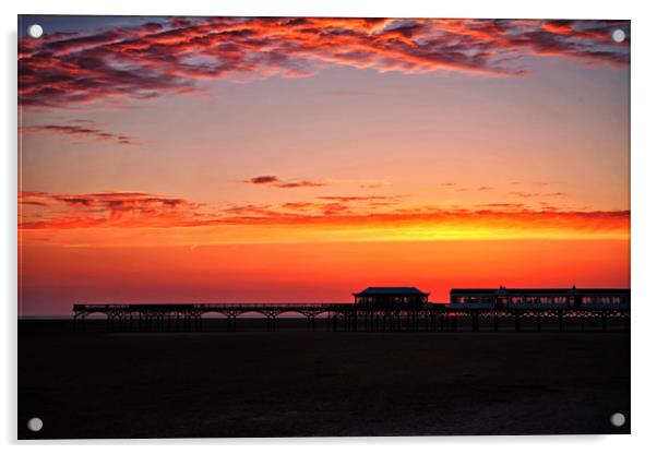 St Annes Sunset Acrylic by David McCulloch