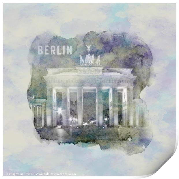 BERLIN Brandenburg Gate | watercolor Print by Melanie Viola