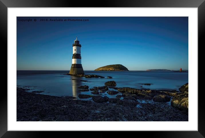 Trwyn Du Lighthouse Framed Mounted Print by Pete Lawless