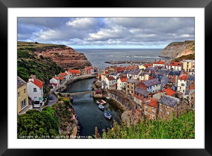 "Staithes 1 " Framed Mounted Print by ROS RIDLEY