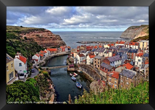 "Staithes 1 " Framed Print by ROS RIDLEY