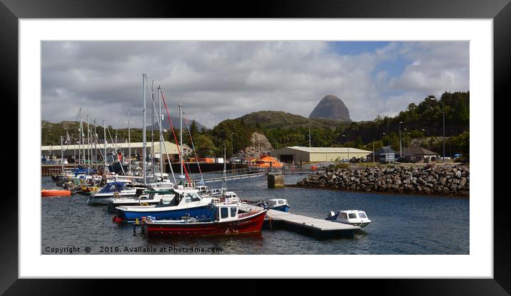 The Harbour at Lochinver Framed Mounted Print by Steven Watson