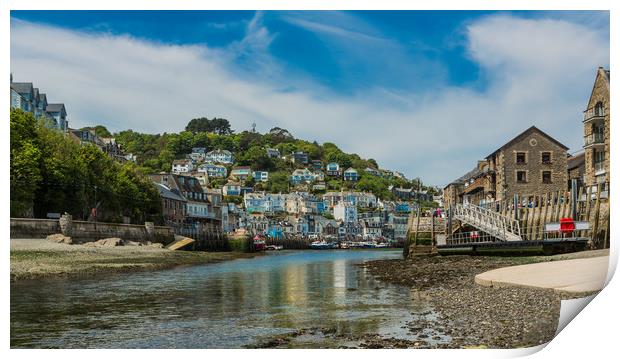West Looe from the Looe Estuary Print by Maggie McCall