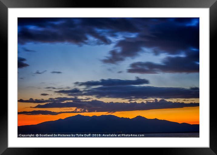 Arran At Sunset Framed Mounted Print by Tylie Duff Photo Art