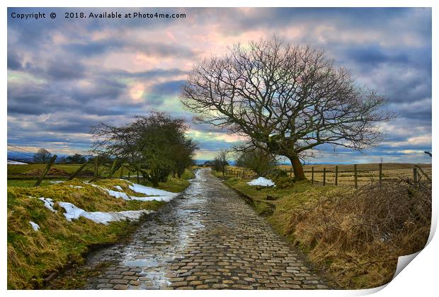 Countryside road to greenbooth Print by Derrick Fox Lomax