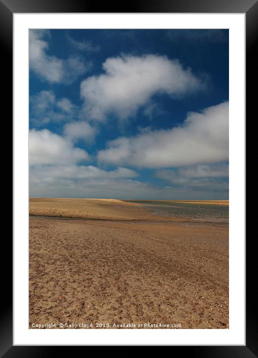 Beach and sky at Wells-next-the-sea Framed Mounted Print by Sally Lloyd