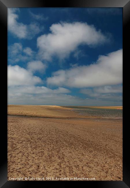 Beach and sky at Wells-next-the-sea Framed Print by Sally Lloyd